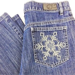 29 x 30 Escada Sport Jeans Kate Crystal Snowflake Back Pockets Designer